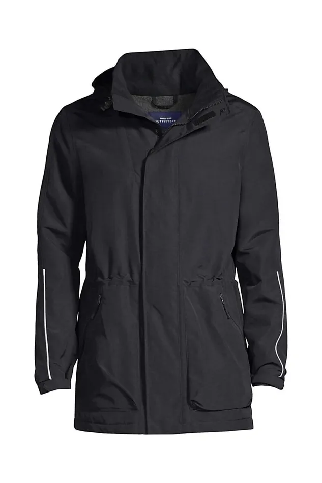 Lands039 End Coats and Jackets Men Big Outrigger Reflective Parka Black
