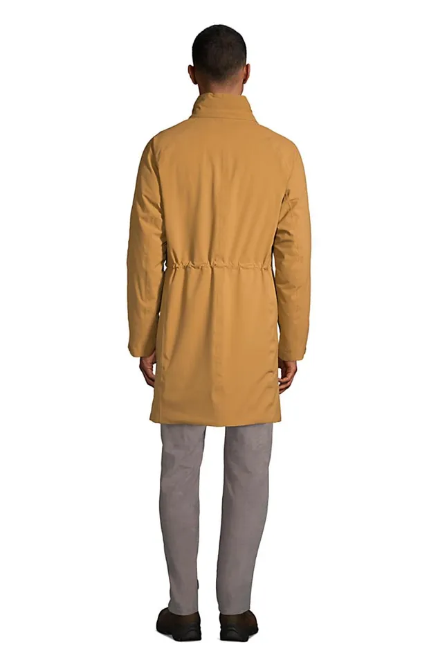 Lands039 End Coats and Jackets Men Insulated Waterproof Commuter Coat Golden Oak Brown