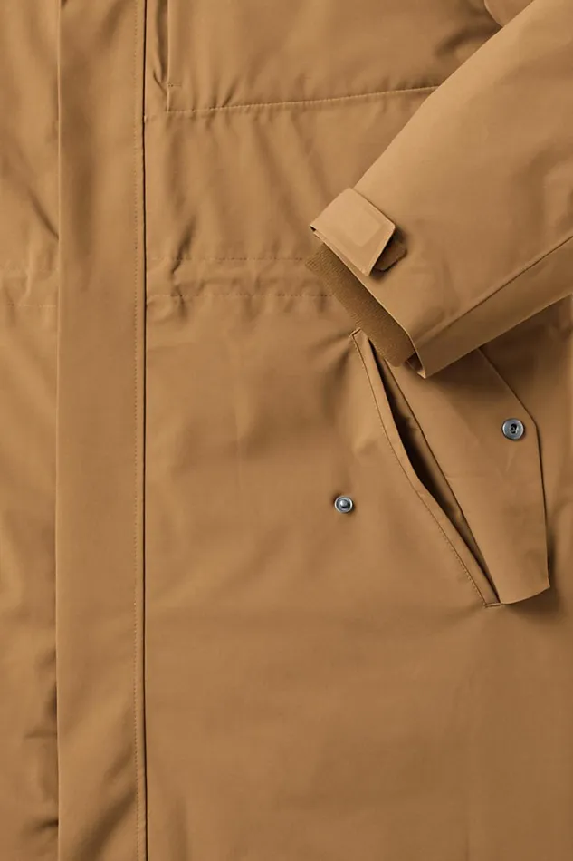 Lands039 End Coats and Jackets Men Insulated Waterproof Commuter Coat Golden Oak Brown