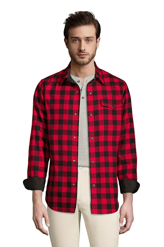 Lands039 End Coats and Jackets Men Reversible Shirt Jacket Black