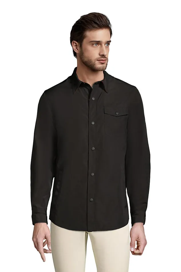 Lands039 End Coats and Jackets Men Reversible Shirt Jacket Black Lands039 End Coats and Jackets Men Reversible Shirt Jacket Black