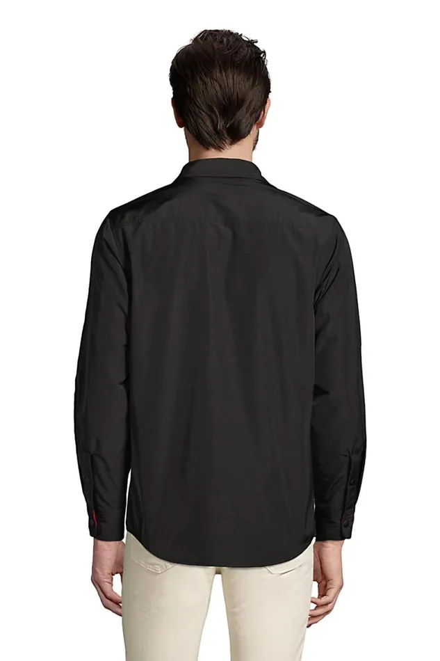 Lands039 End Coats and Jackets Men Reversible Shirt Jacket Black Lands039 End Coats and Jackets Men Reversible Shirt Jacket Black