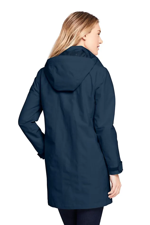 Lands039 End Coats and Jackets Women Classic Squall Raincoat Radiant Navy