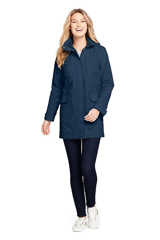Lands039 End Coats and Jackets Women Classic Squall Raincoat Radiant Navy