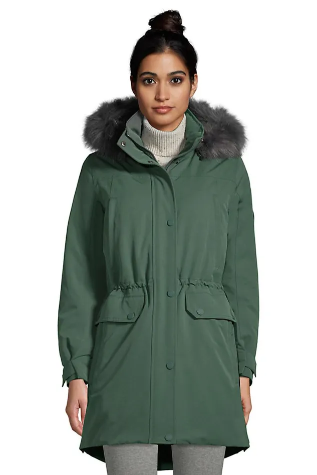 Lands039 End Coats and Jackets Women Expedition Down Waterproof Winter Parka Deep Woodland Green