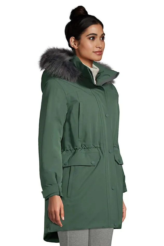 Lands039 End Coats and Jackets Women Expedition Down Waterproof Winter Parka Deep Woodland Green