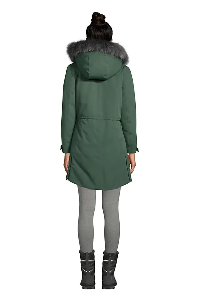 Lands039 End Coats and Jackets Women Expedition Down Waterproof Winter Parka Deep Woodland Green