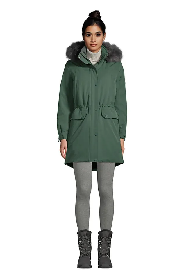 Lands039 End Coats and Jackets Women Expedition Down Waterproof Winter Parka Deep Woodland Green