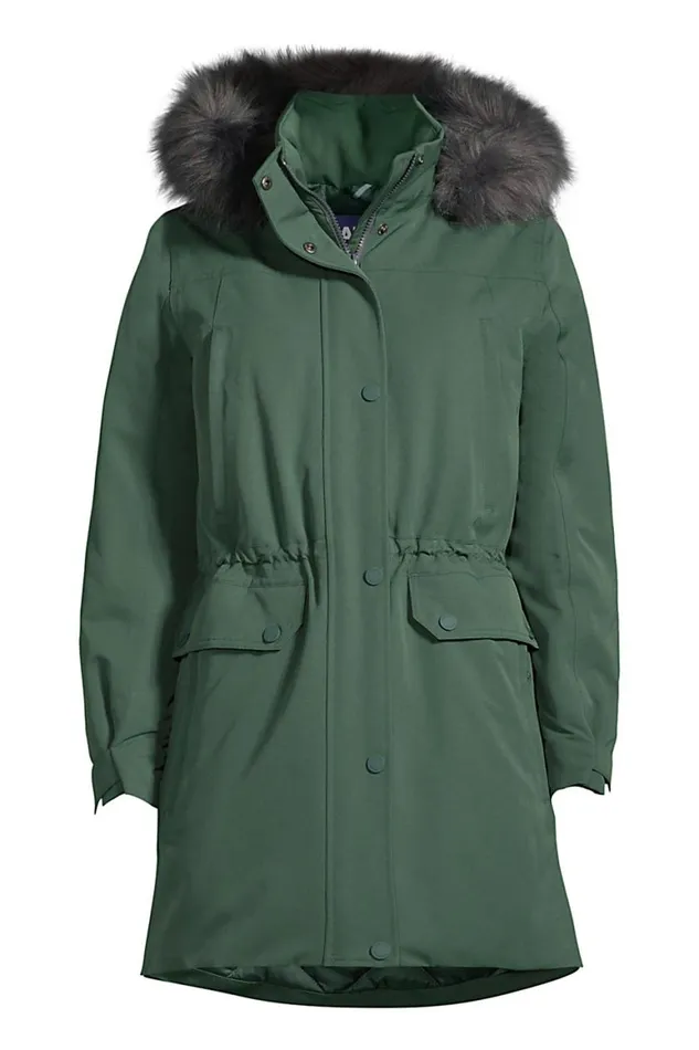 Lands039 End Coats and Jackets Women Expedition Down Waterproof Winter Parka Deep Woodland Green