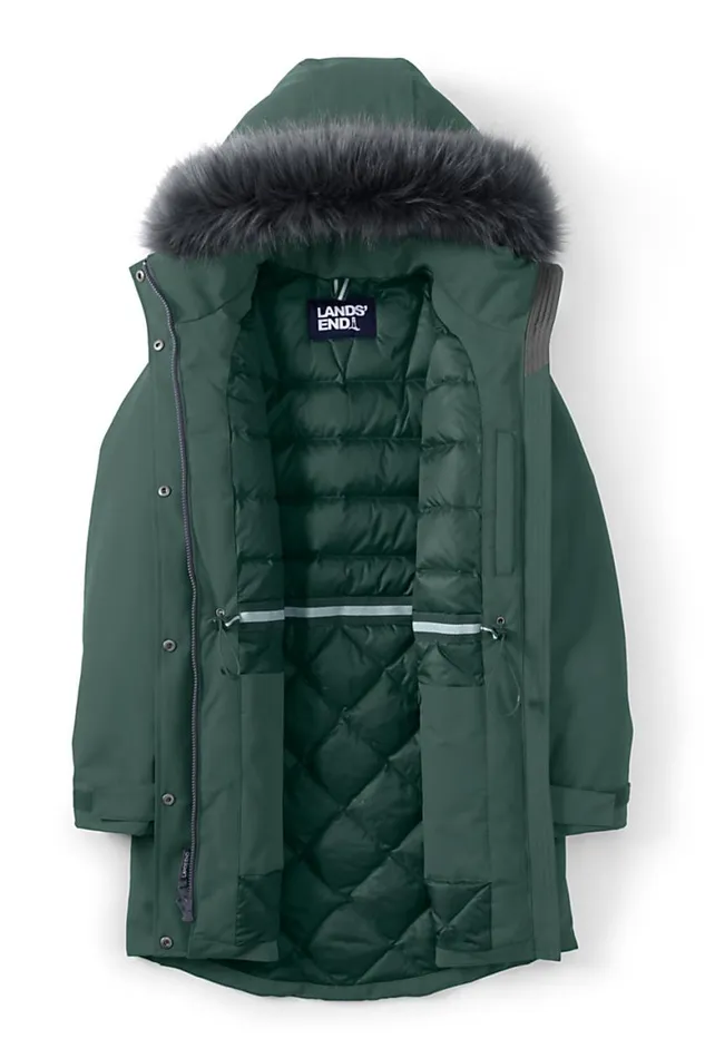 Lands039 End Coats and Jackets Women Expedition Down Waterproof Winter Parka Deep Woodland Green