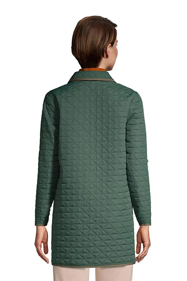 Lands039 End Coats and Jackets Women Insulated Primaloft Eco Reversible Coat Deep Woodland Green