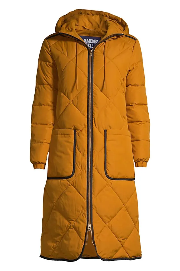 Lands039 End Coats and Jackets Women Insulated Quilted Thermoplume Long Coat Golden Pecan Lands039 End Coats and Jackets Women Insulated Quilted Thermoplume Long Coat Golden Pecan