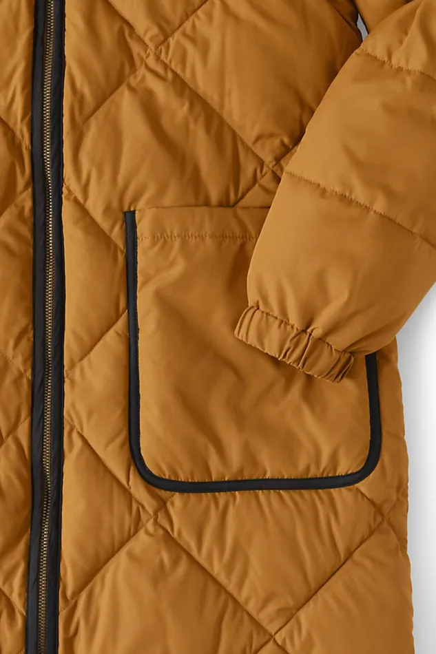 Lands039 End Coats and Jackets Women Insulated Quilted Thermoplume Long Coat Golden Pecan Lands039 End Coats and Jackets Women Insulated Quilted Thermoplume Long Coat Golden Pecan