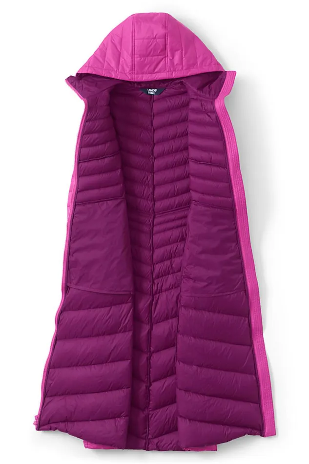 Lands039 End Coats and Jackets Women Petite Ultra Lightweight Maxi Long Down Coat With Hood Verbena Lands039 End Coats and Jackets Women Petite Ultra Lightweight Maxi Long Down Coat With Hood Verbena