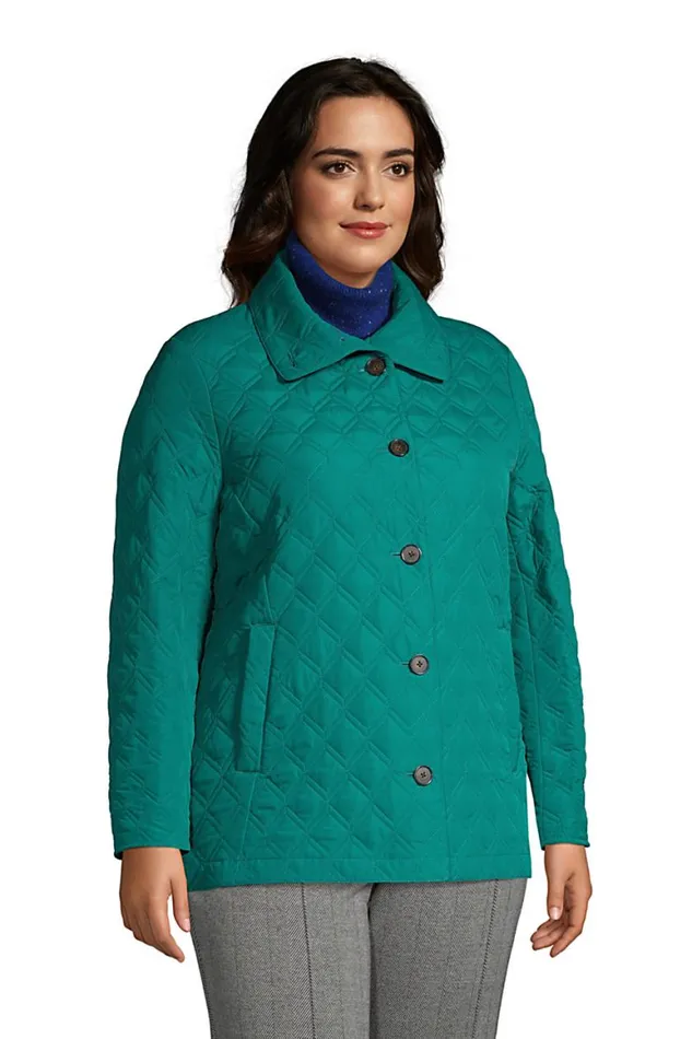 Lands039 End Coats and Jackets Women Plus Size Insulated Packable Quilted Barn Jacket Jade Emerald Lands039 End Coats and Jackets Women Plus Size Insulated Packable Quilted Barn Jacket Jade Emerald