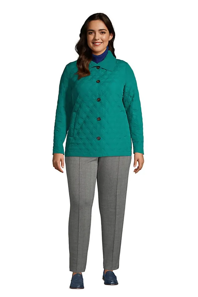 Lands039 End Coats and Jackets Women Plus Size Insulated Packable Quilted Barn Jacket Jade Emerald Lands039 End Coats and Jackets Women Plus Size Insulated Packable Quilted Barn Jacket Jade Emerald
