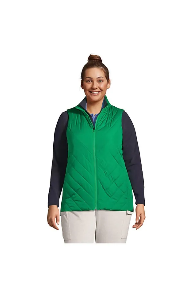 Lands039 End Coats and Jackets Women Plus Size Insulated Vest Vibrant Clover