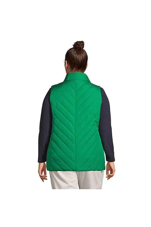 Lands039 End Coats and Jackets Women Plus Size Insulated Vest Vibrant Clover