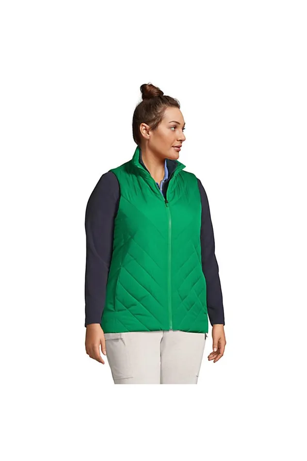 Lands039 End Coats and Jackets Women Plus Size Insulated Vest Vibrant Clover