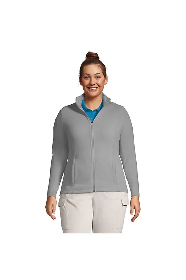 Lands039 End Coats and Jackets Women Plus Size Thermacheck 100 Fleece Jacket Harbor Gray