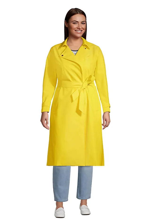 Lands039 End Coats and Jackets Women Plus Size Water Resistant Modern Trench Coat Bright Sun