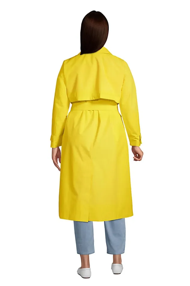 Lands039 End Coats and Jackets Women Plus Size Water Resistant Modern Trench Coat Bright Sun Lands039 End Coats and Jackets Women Plus Size Water Resistant Modern Trench Coat Bright Sun