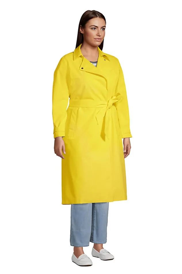 Lands039 End Coats and Jackets Women Plus Size Water Resistant Modern Trench Coat Bright Sun Lands039 End Coats and Jackets Women Plus Size Water Resistant Modern Trench Coat Bright Sun