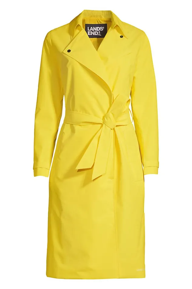 Lands039 End Coats and Jackets Women Plus Size Water Resistant Modern Trench Coat Bright Sun Lands039 End Coats and Jackets Women Plus Size Water Resistant Modern Trench Coat Bright Sun