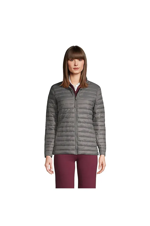 Lands039 End Coats and Jackets Women Thermoplume Jacket Arctic Gray