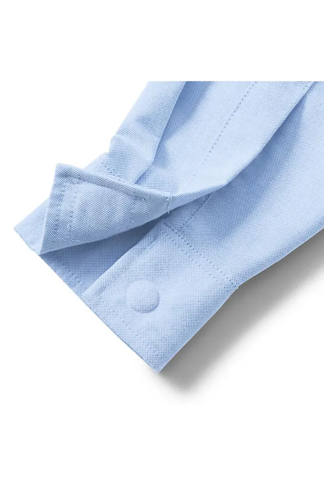 Lands039 End Dress Shirts Men Adaptive Long Sleeve Oxford Dress Shirt Blue