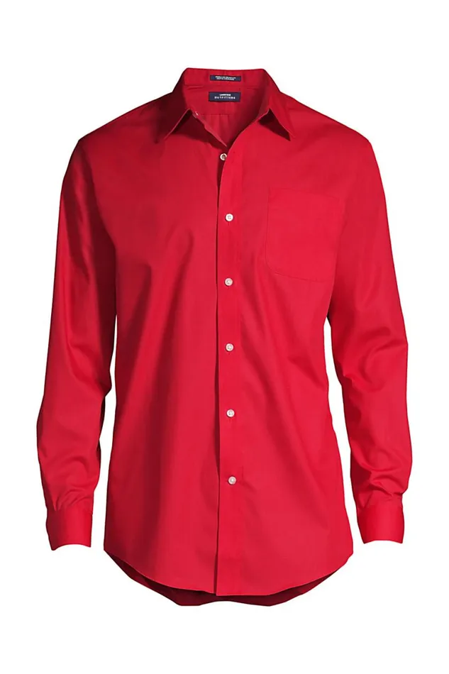 Lands039 End Dress Shirts Men Big And Tall Long Sleeve Straight Collar Broadcloth Dress Shirt Rich Red Lands039 End Dress Shirts Men Big And Tall Long Sleeve Straight Collar Broadcloth Dress Shirt Rich Red