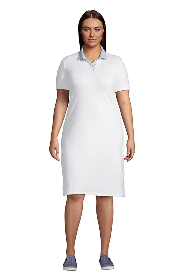 Lands039 End Dresses Women Plus Size Short Sleeve Mesh Cotton Dress White Seersucker Lands039 End Dresses Women Plus Size Short Sleeve Mesh Cotton Dress White Seersucker
