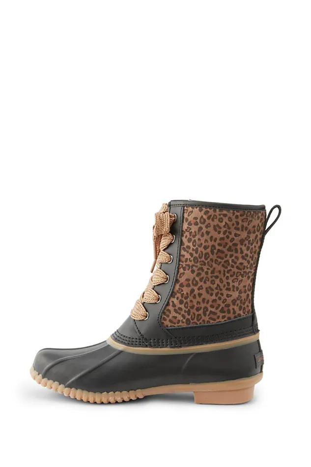 Lands039 End Fleece Women Insulated Sherpa Lined Duck Boots Dark Clay Leopard Lands039 End Fleece Women Insulated Sherpa Lined Duck Boots Dark Clay Leopard