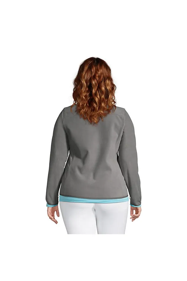 Lands039 End Fleece Women Plus Size Marinac Fleece Jacket Arctic Gray