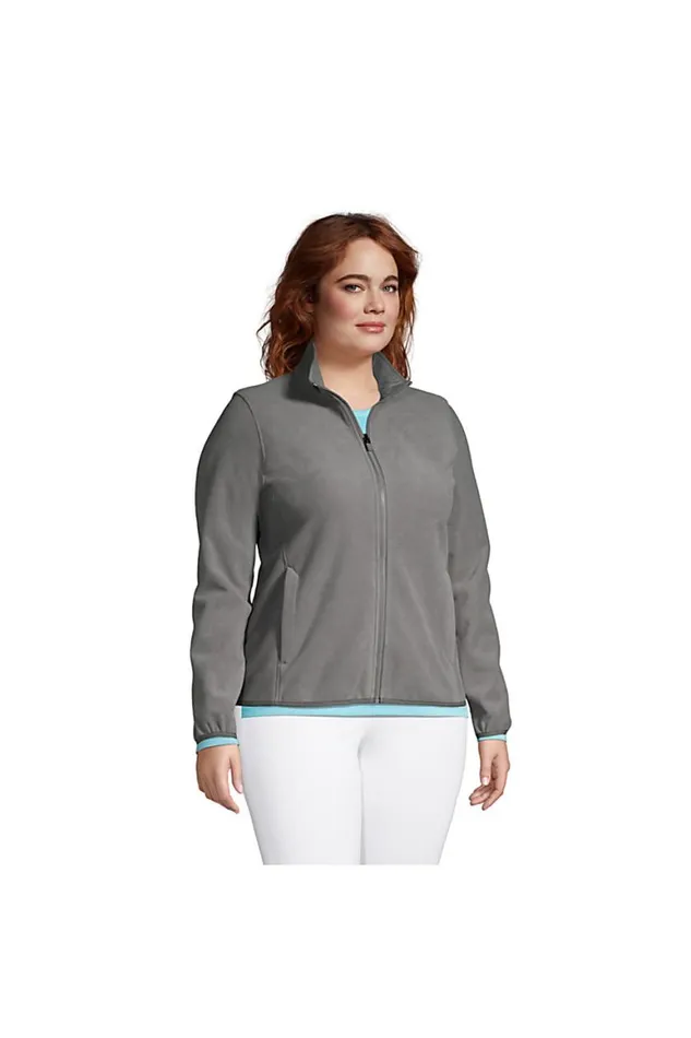 Lands039 End Fleece Women Plus Size Marinac Fleece Jacket Arctic Gray