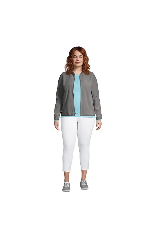 Lands039 End Fleece Women Plus Size Marinac Fleece Jacket Arctic Gray