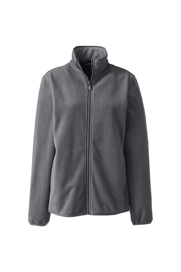 Lands039 End Fleece Women Plus Size Marinac Fleece Jacket Arctic Gray