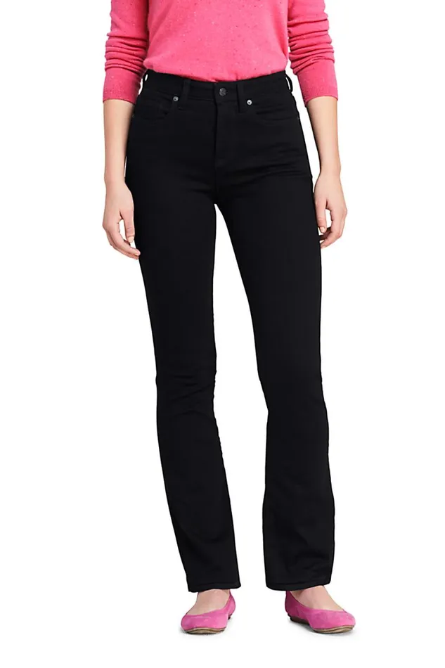 Lands039 End Jeans Women Curvy Mid Rise Bootcut Jeans 8211 Black