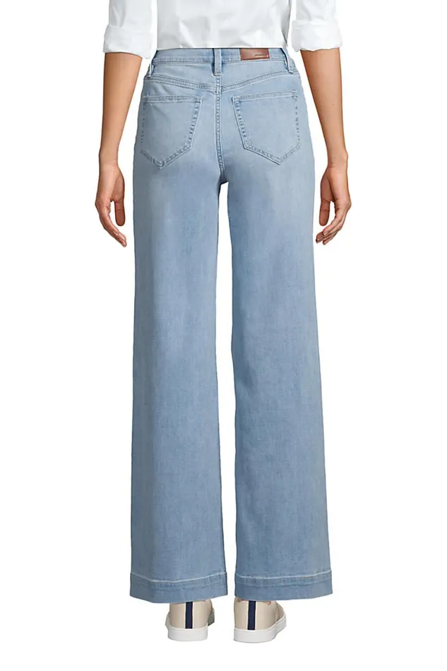 Lands039 End Jeans Women High Rise Wide Leg Blue Jeans Juneberry Blue Lands039 End Jeans Women High Rise Wide Leg Blue Jeans Juneberry Blue