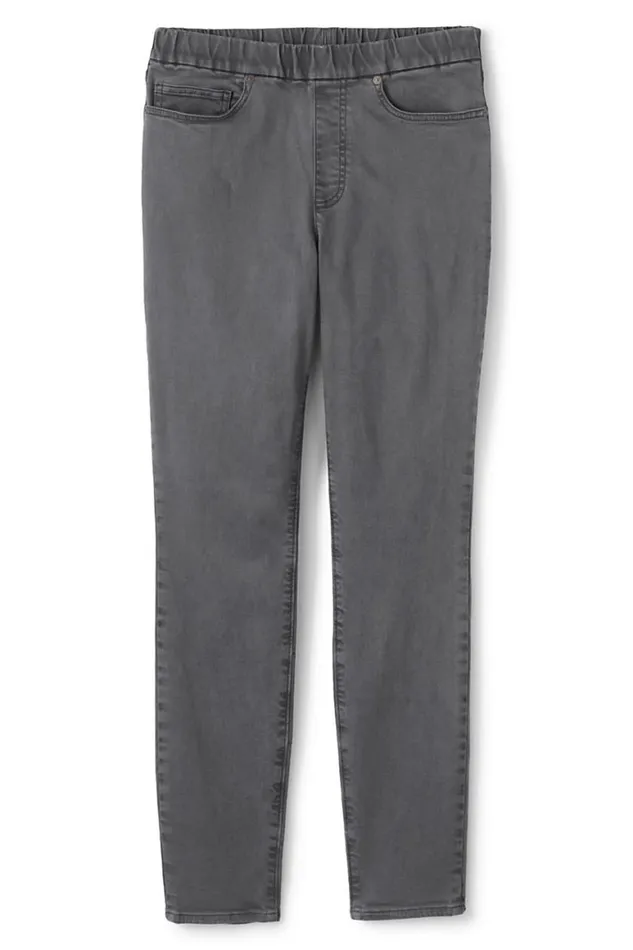 Lands039 End Jeans Women Plus Size Elastic Waist High Rise Pull On Skinny Legging Colorful Jeans Washed Paprika