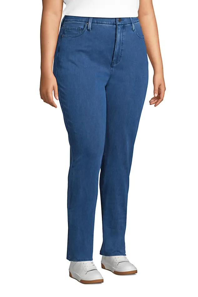 Lands039 End Jeans Women Plus Size Starfish High Rise Elastic Waist Pull On Knit Denim Straight Leg Jeans Light Indigo Lands039 End Jeans Women Plus Size Starfish High Rise Elastic Waist Pull On Knit Denim Straight Leg Jeans Light Indigo