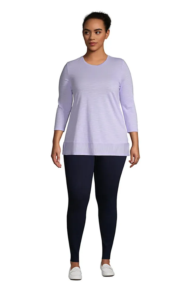 Lands039 End Jeans Women Plus Size Starfish Mid Rise Knit Jean Leggings Dark Indigo