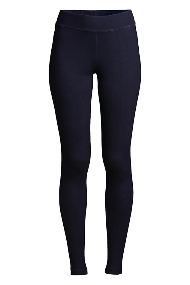 Lands039 End Jeans Women Plus Size Starfish Mid Rise Knit Jean Leggings Dark Indigo