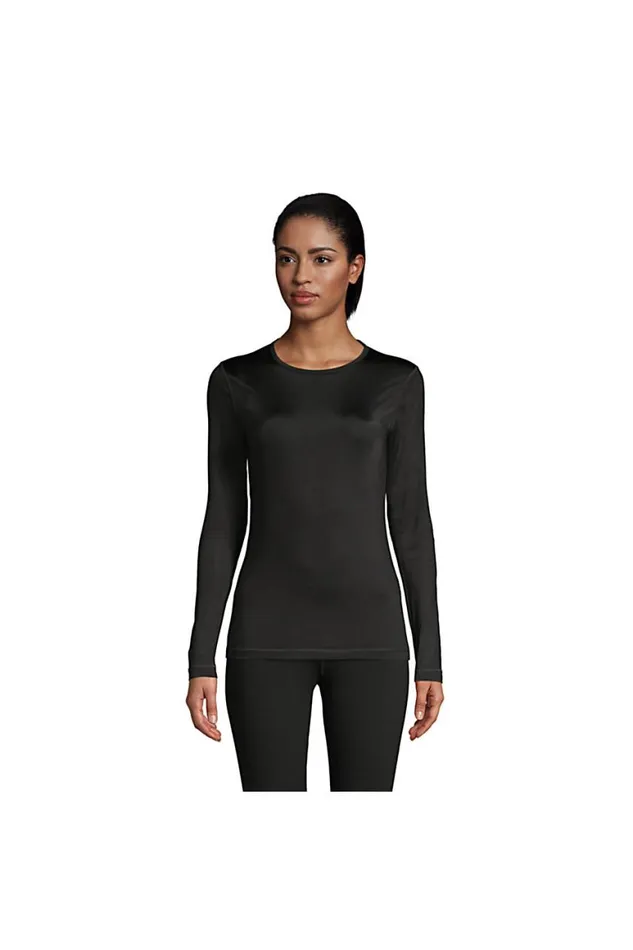 Lands039 End Long Underwear Women Natural Thermaskin Merino Wool Thermal Long Underwear Base Layer Crewneck Shirt Black Lands039 End Long Underwear Women Natural Thermaskin Merino Wool Thermal Long Underwear Base Layer Crewneck Shirt Black