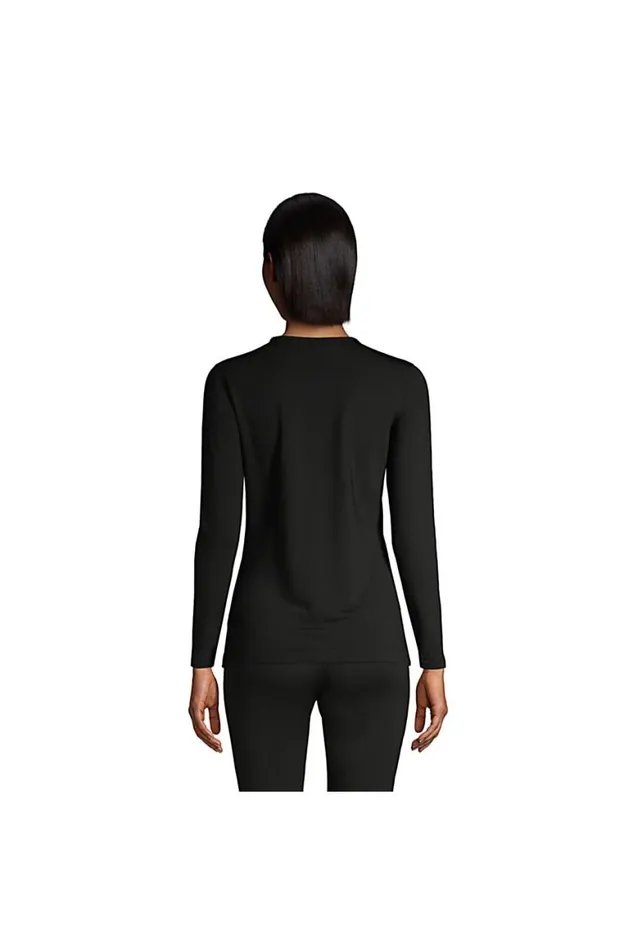 Lands039 End Long Underwear Women Natural Thermaskin Merino Wool Thermal Long Underwear Base Layer Crewneck Shirt Black Lands039 End Long Underwear Women Natural Thermaskin Merino Wool Thermal Long Underwear Base Layer Crewneck Shirt Black