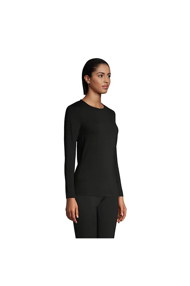 Lands039 End Long Underwear Women Natural Thermaskin Merino Wool Thermal Long Underwear Base Layer Crewneck Shirt Black Lands039 End Long Underwear Women Natural Thermaskin Merino Wool Thermal Long Underwear Base Layer Crewneck Shirt Black
