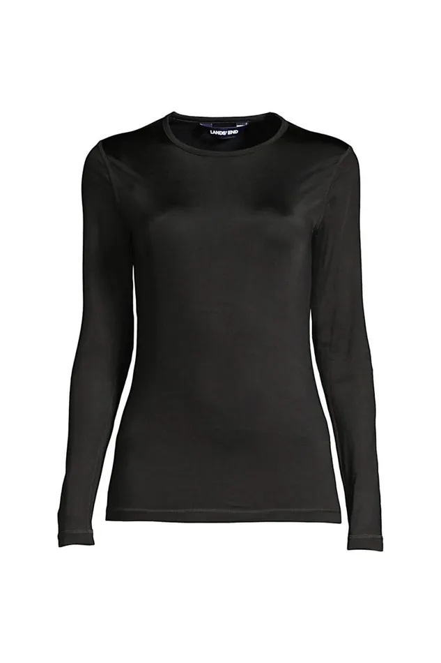 Lands039 End Long Underwear Women Natural Thermaskin Merino Wool Thermal Long Underwear Base Layer Crewneck Shirt Black Lands039 End Long Underwear Women Natural Thermaskin Merino Wool Thermal Long Underwear Base Layer Crewneck Shirt Black