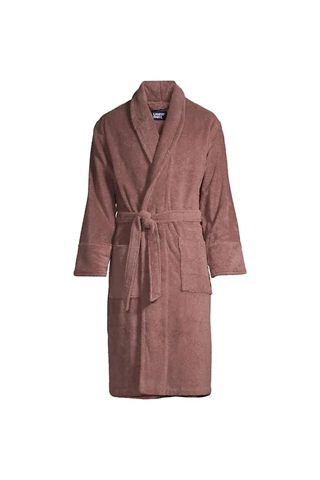 Lands039 End Pajamas and Robes Men Calf Length Turkish Terry Robe Mauve Quartz Lands039 End Pajamas and Robes Men Calf Length Turkish Terry Robe Mauve Quartz