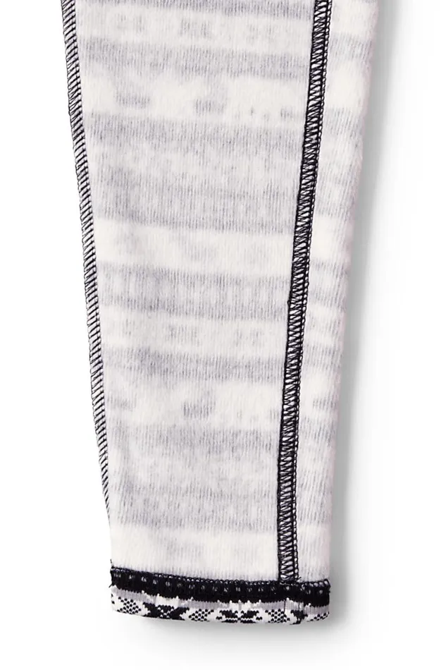 Lands039 End Pants Women High Rise Serious Sweats Fleece Lined Pocket Leggings Black Outdoor Fairisle