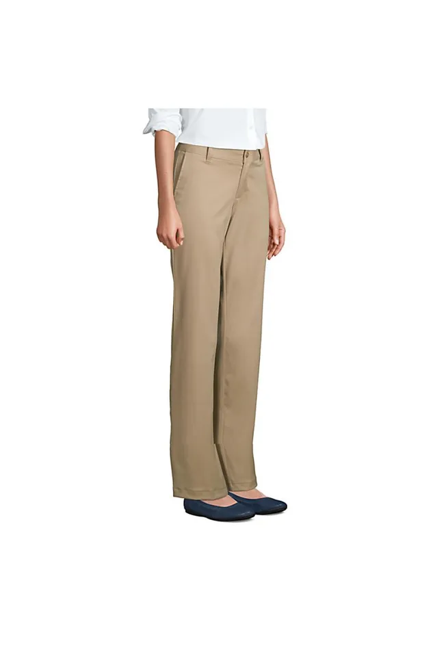 Lands039 End Pants Women Plain Front Stretch Chino Pants Classic Navy